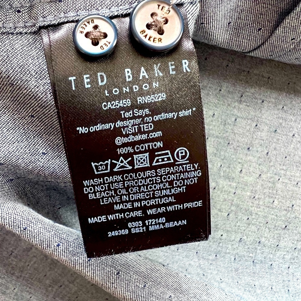 Ted Baker Blue Casual Button Down Shirt💎💎 - Picture 3 of 9